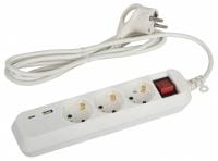 Удлинитель с выключателем Эра  UB-3es-1,5m-USB
