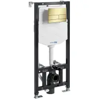 Инсталляция для унитаза WasserKRAFT Aller 10 10TLT.010.ME.PG04 с кнопкой смыва, золотой