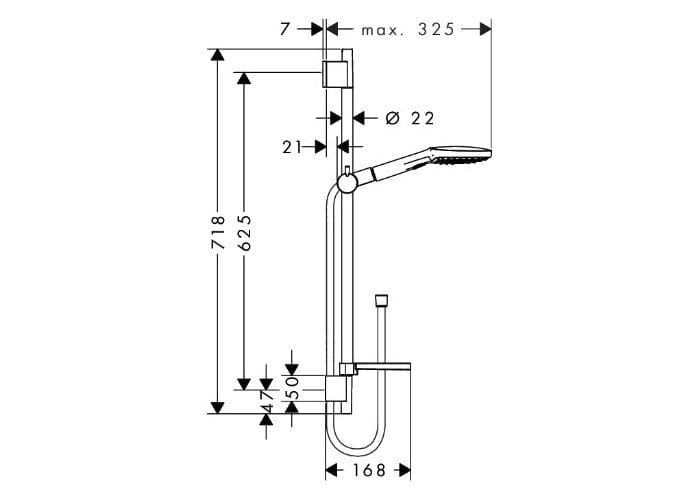 Душевой гарнитур hansgrohe Raindance Select E 120 / Unica'S Puro Set 0,65 m 26620400