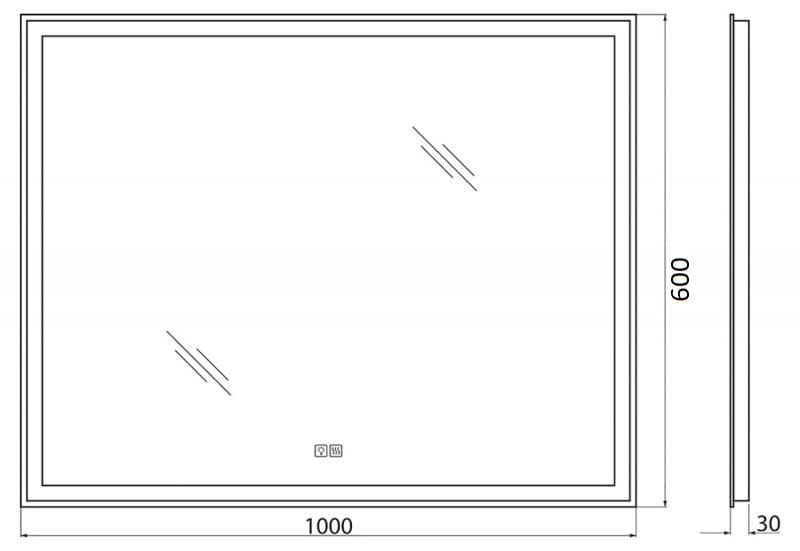 Зеркало BelBagno SPC-GRT-1000-600-LED-TCH-WARM