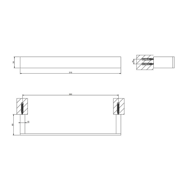 Полотенцедержатель Gessi Rettangolo 30 см 20897#080 золото