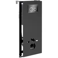 Инсталляция для унитаза WasserKRAFT Abens 20 20TLT.010.ME.BL.PB01 с кнопкой смыва, черный глянец/хром/черный глянец