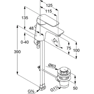 Смеситель для раковины Kludi Ameo 410290575
