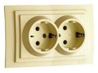 Розетка двойная с заземлением Mono Electric Larissa 103-171704-120