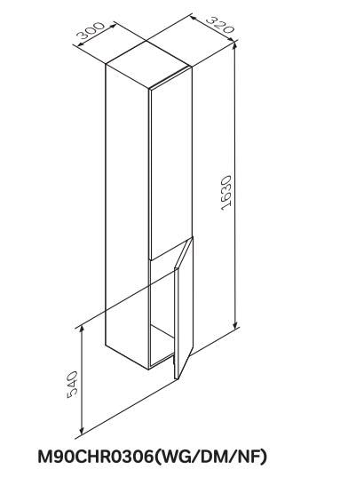 Шкаф-пенал AM.PM Gem M90CHR0306DM глубокий синий