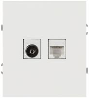ТВ-розетка и розетка Ethernet RJ-45 без рамки Эра Arktik Б0070501