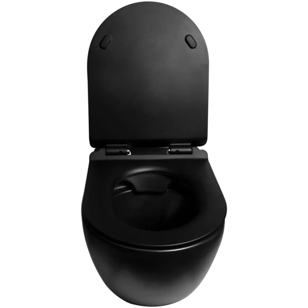 Унитаз подвесной SantiLine SL-5002MB безободковый, с сиденьем микролифт, черный матовый
