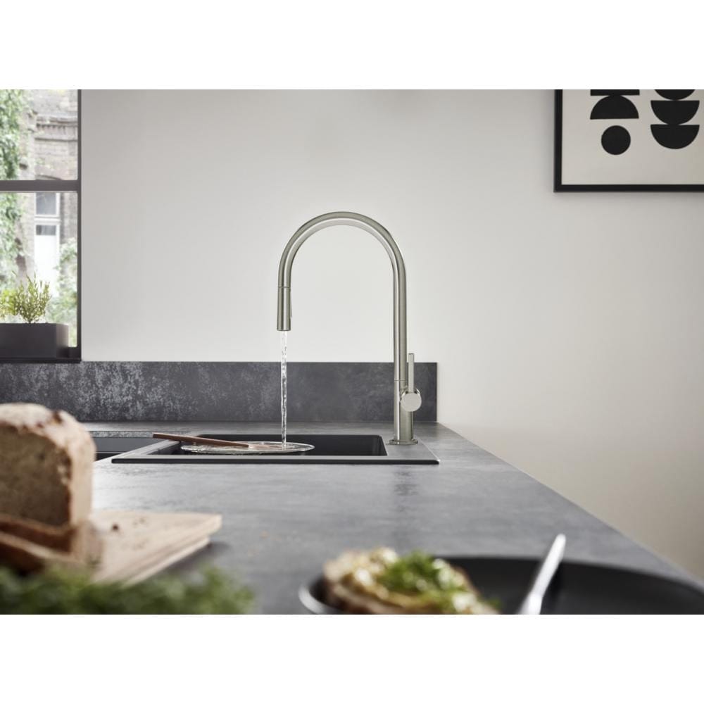Смеситель для кухни hansgrohe Talis M54 72800800 с вытяжным душем сталь