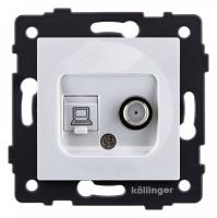 ТВ-розетка и SAT-розетка оконечная без рамки Kollinger  REA-014WH