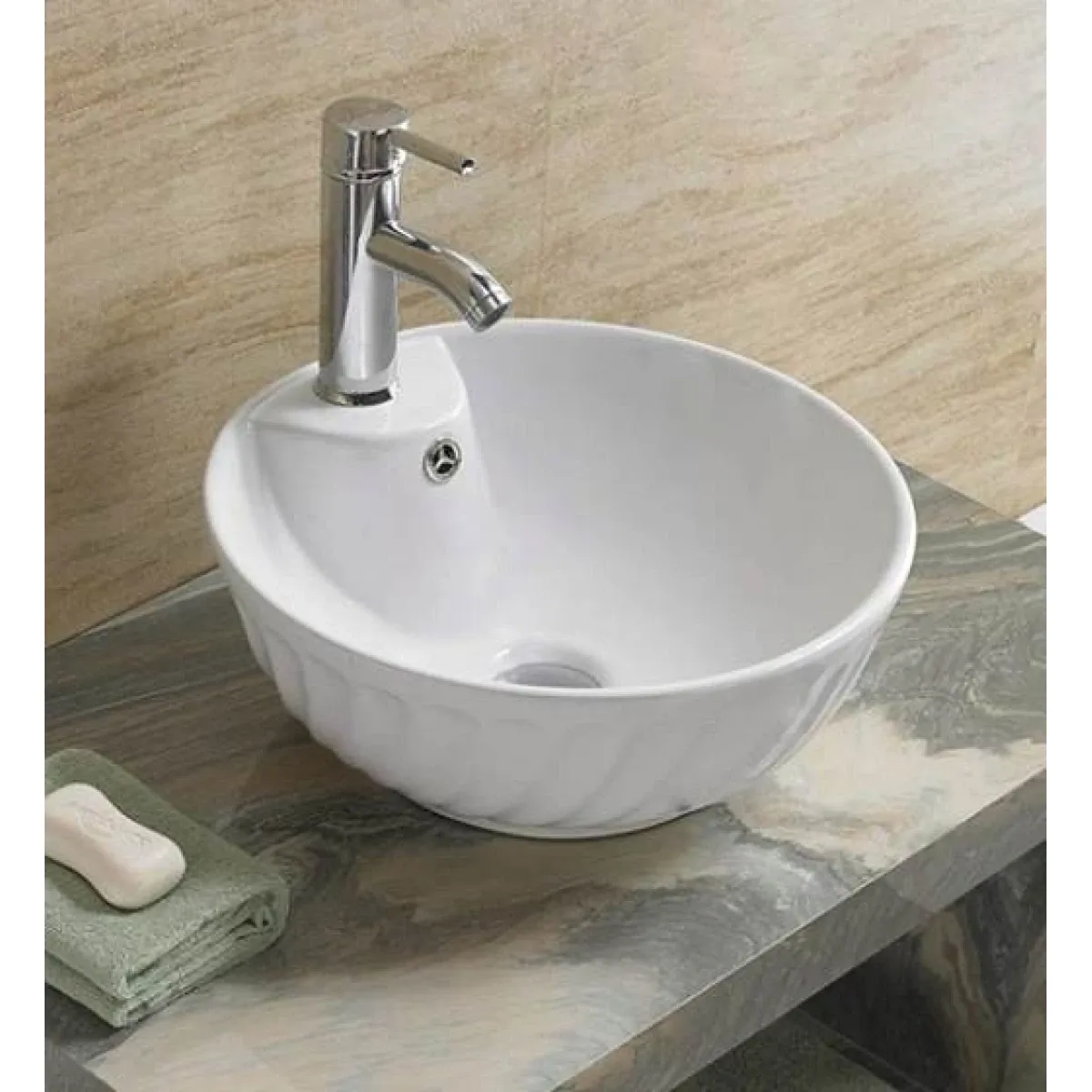 Раковина-чаша CeramaLux 9074 40,5x40,5 см, накладная, белый