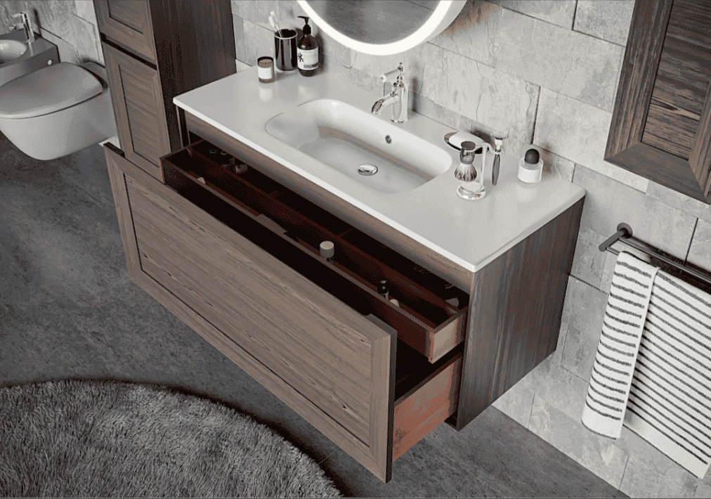 Тумба с раковиной Bagno Piu Millennio 80 ML1-80-05 + QS08146101 венге матовый