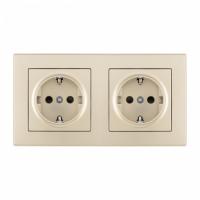 Розетка с заземлением и со шторкой Arte Milano SET06-2 SET06-2-40-1x2 shampan