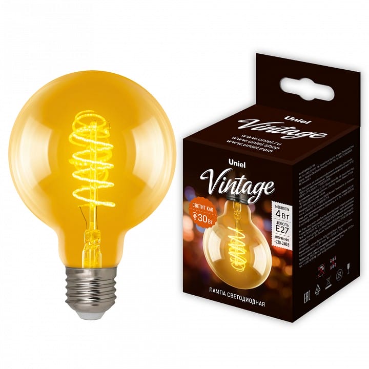Лампа светодиодная Uniel Golden E27 4Вт K UL-00001818