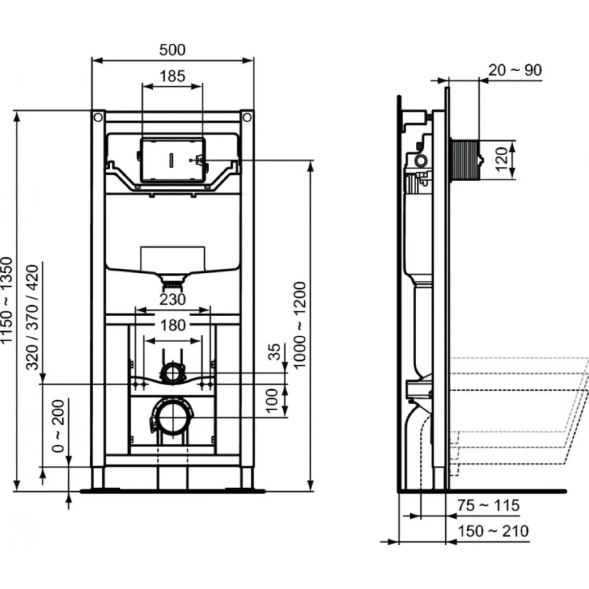 Инсталляция для унитаза Ideal Standard Prosys Frame 120 M 3H R009567