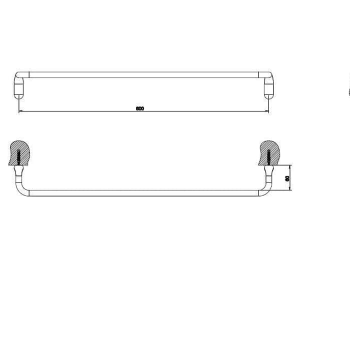 Полотенцедержатель Gessi Goccia 60 см 38103#099 черный