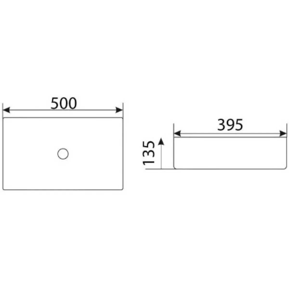 Раковина-чаша CeramaLux 2105-1МВ 50x39,5 см, накладная, черный матовый