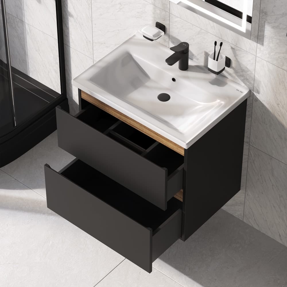 Комплект мебели для ванной комнаты AM.PM X-Joy 65 BK85GP черный матовый