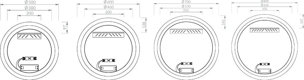 Зеркало Ravak Orbit I 60 X000001574 с подсветкой