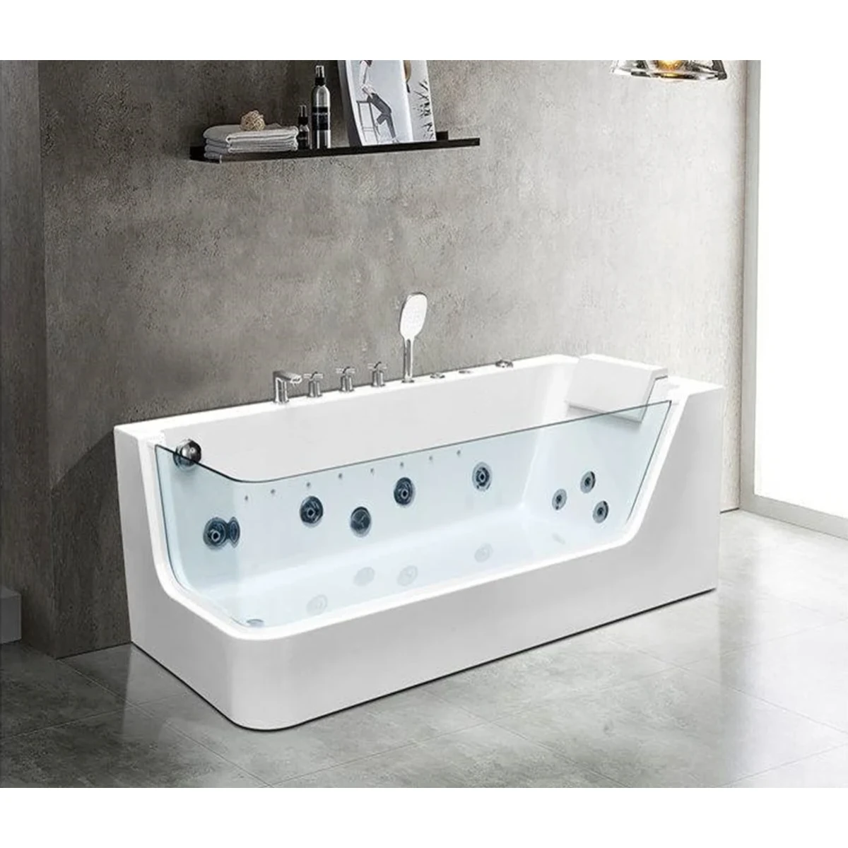 Акриловая ванна Ceruttispa C-494-17R 170x80 см R, с гидромассажем, белый