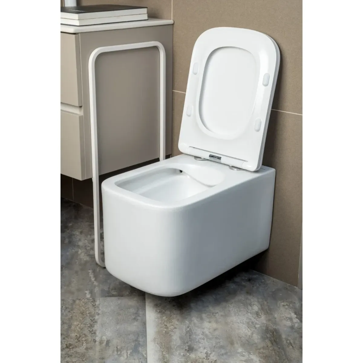 Унитаз подвесной Boheme Mane 970-SET-MW безободковый, с сиденьем микролифт, белый матовый