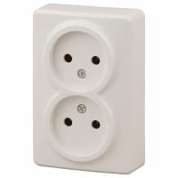 Розетка двойная без заземления Эра Эра Эксперт 11-2202-02