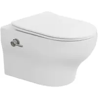 Унитаз подвесной Boheme Fiore 978-SET-2-MW безободковый, с функцией биде, торнадо, с сиденьем микролифт, белый матовый