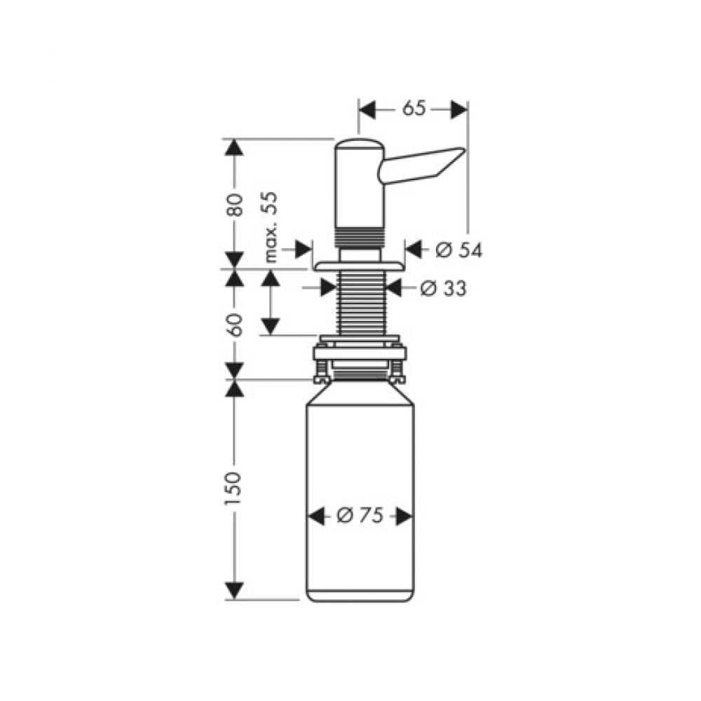 Диспенсер hansgrohe A41 40418000 для жидкого мыла или средства для мытья посуды хром