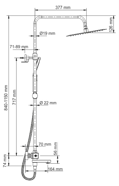 Душевая стойка WasserKRAFT A19901 Thermo