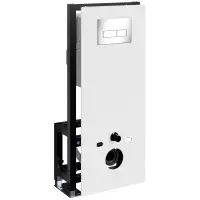 Инсталляция для унитаза WasserKRAFT Glan 66 66TLT.010.ME.WH.CH03 с кнопкой смыва, хром