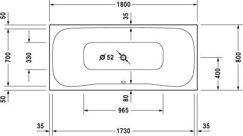 Акриловая ванна Duravit PuraVida 180x80 700182