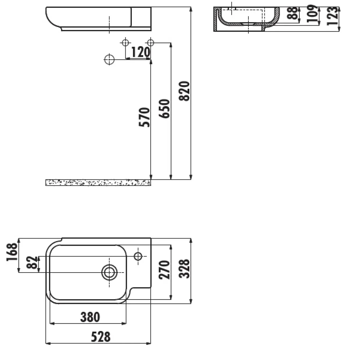 Раковина 52,8x32,8 см Creavit Trend TP027-00CB00E-0000