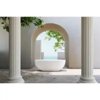 Ванна из литьевого мрамора Abber Stein AS9620-1.6 165x78 см, отдельностоящая, белый матовый