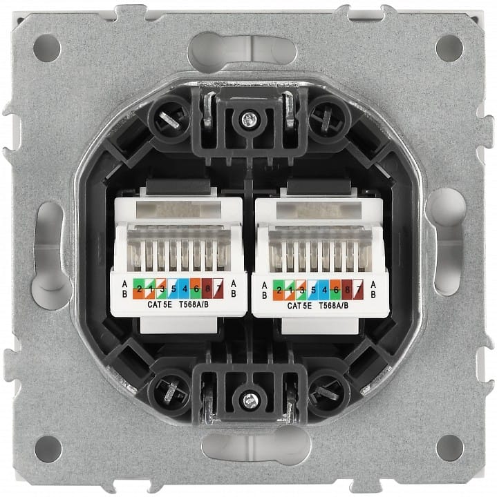 Розетка двойная Ethernet RJ-45 без рамки Эра Galaxy Б0070770