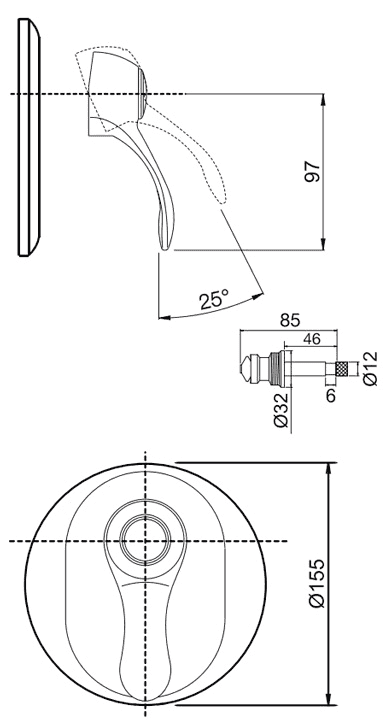 Внешняя часть встроенного смесителя FIMA Carlo Frattini Lamp F3309/2BR бронза