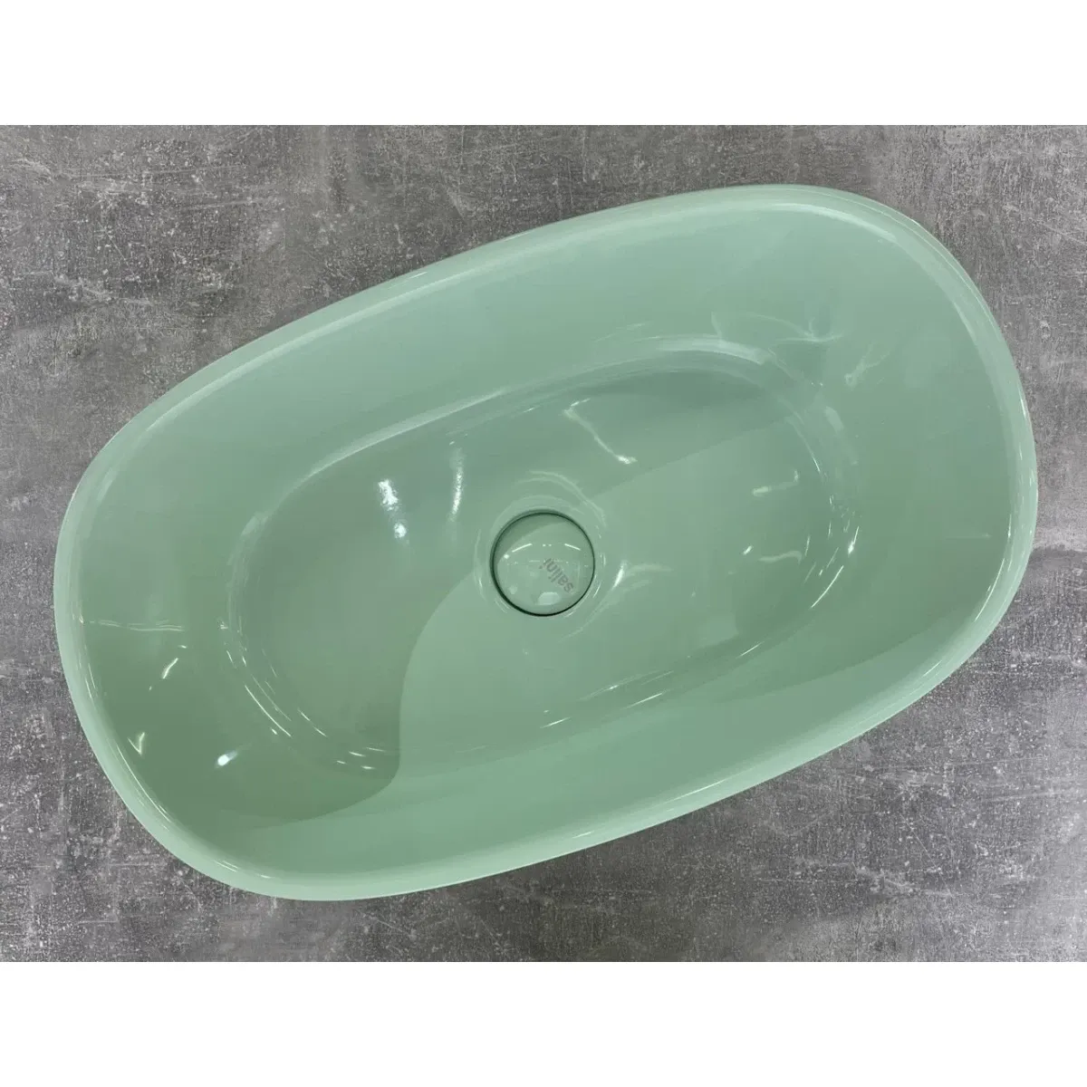 Раковина-чаша Salini S-Sense Sofia 1101106GF6019 56x33,5 см, накладная, бело-зеленый глянец