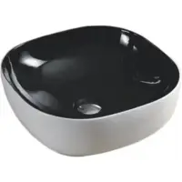 Раковина-чаша CeramaLux 360 41,5x41,5 см, накладная, черный/белый