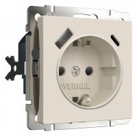 Розетка с заземлением и со шторкой и 2хUSB type A и C без рамки Werkel айвори матовый W1171762