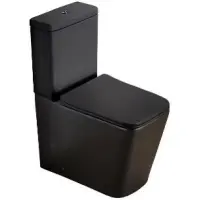 Унитаз-компакт SantiLine SL-5017MB безободковый, с сиденьем микролифт, черный матовый