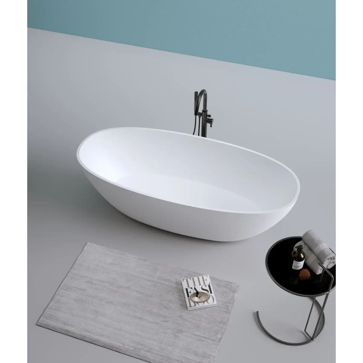 Ванна из литьевого мрамора Timo Lempi Solid Surface LEMPI1700 170x78 см, отдельностоящая, белый матовый