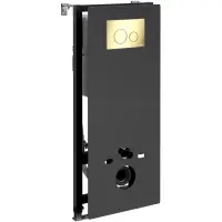 Инсталляция для унитаза WasserKRAFT Abens 20 20TLT.010.ME.BL.PG02 с кнопкой смыва, золотой