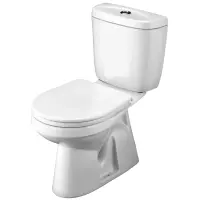 Унитаз-компакт Santek Анимо 1.WH11.0.038 вертикальный выпуск, с сиденьем полипропилен, белый