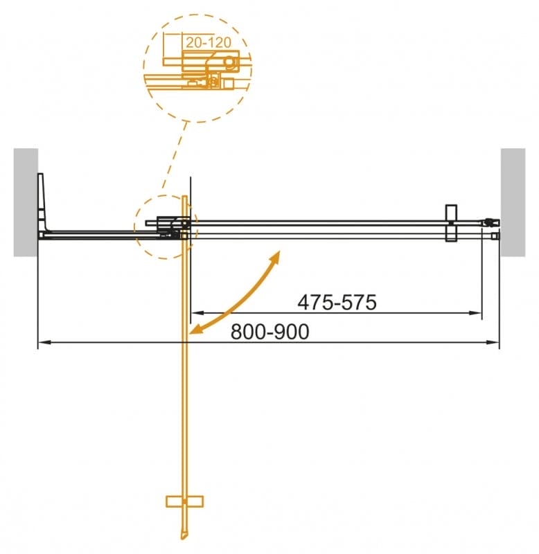 Душевая дверь в нишу Cezares Slider SLIDER-B-1-80/90-C-Cr