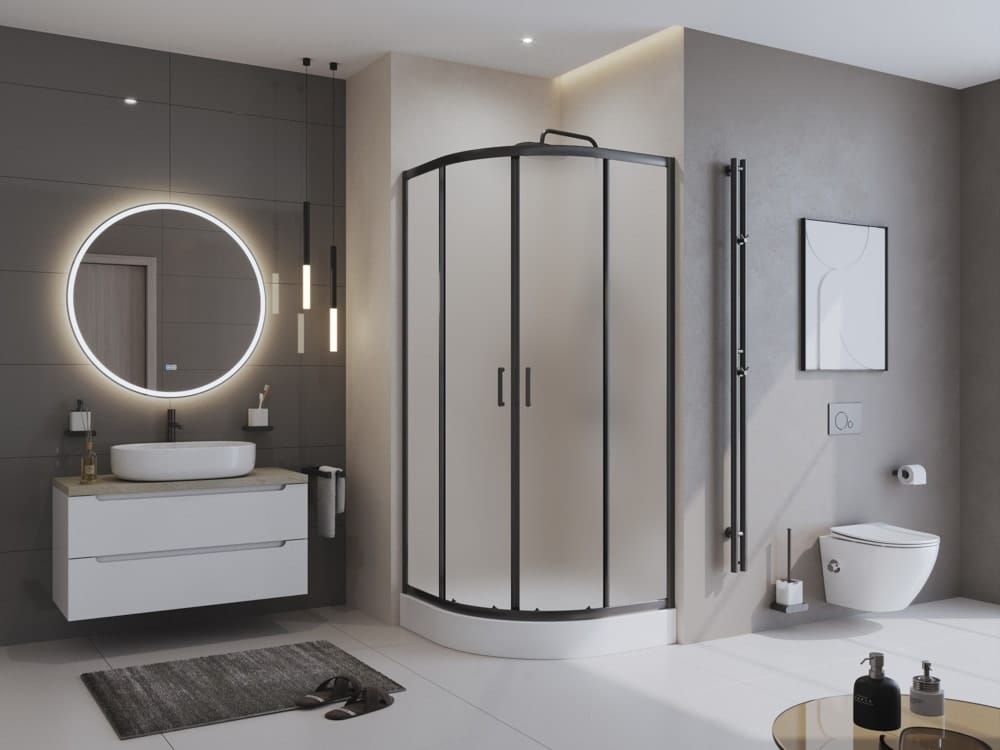 Душевой уголок BelBagno Uno 195 90 UNO-195-R-2-90-P-NERO черный