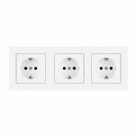 Розетка с заземлением и со шторкой Arte Milano SET06-3 SET06-3-40-1x3 white