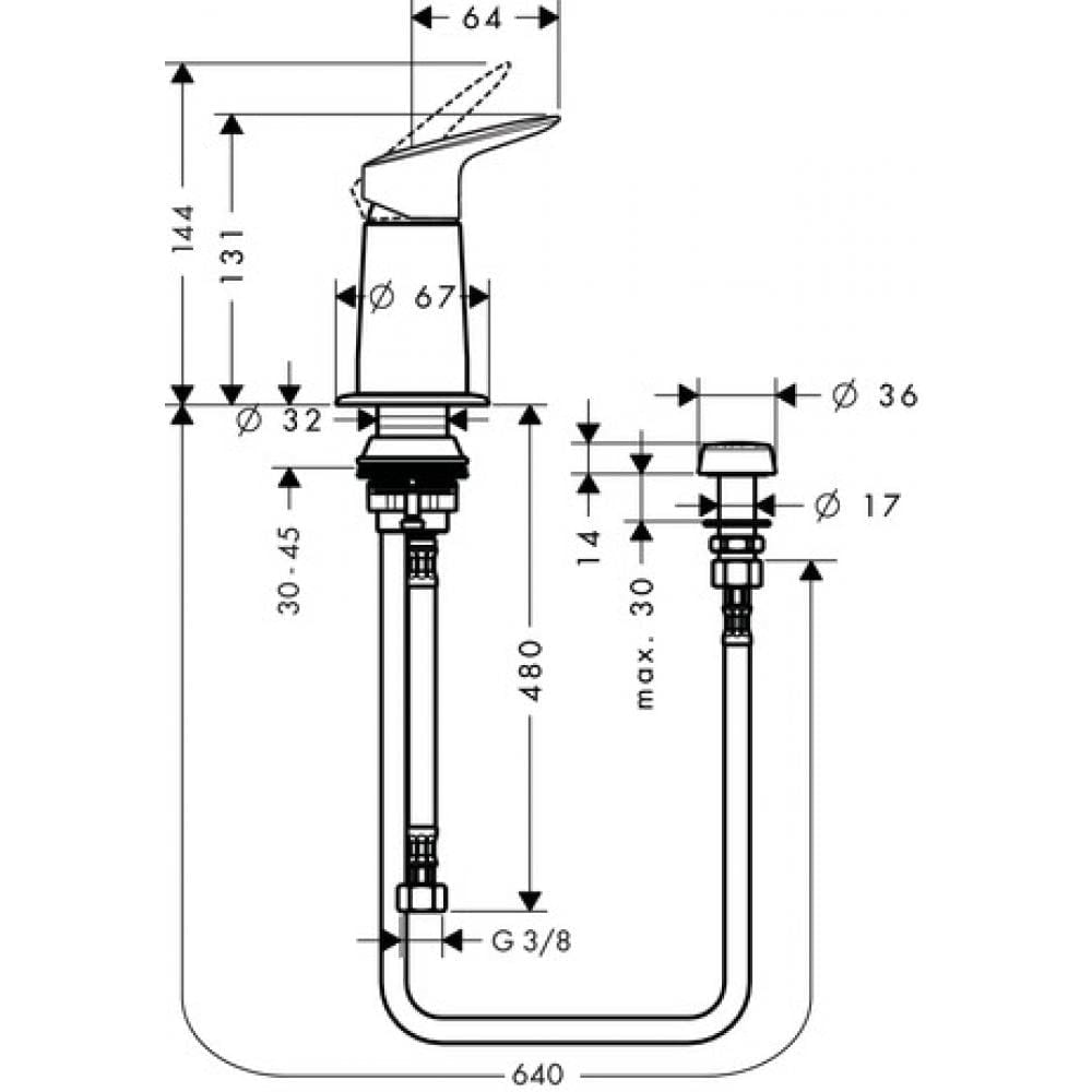 Набор для биде hansgrohe Logis 71629000 с вертикальной струей
