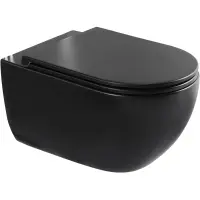 Унитаз подвесной Charus Skandenborg EWC700-125B безободковый, с сиденьем микролифт, черный матовый