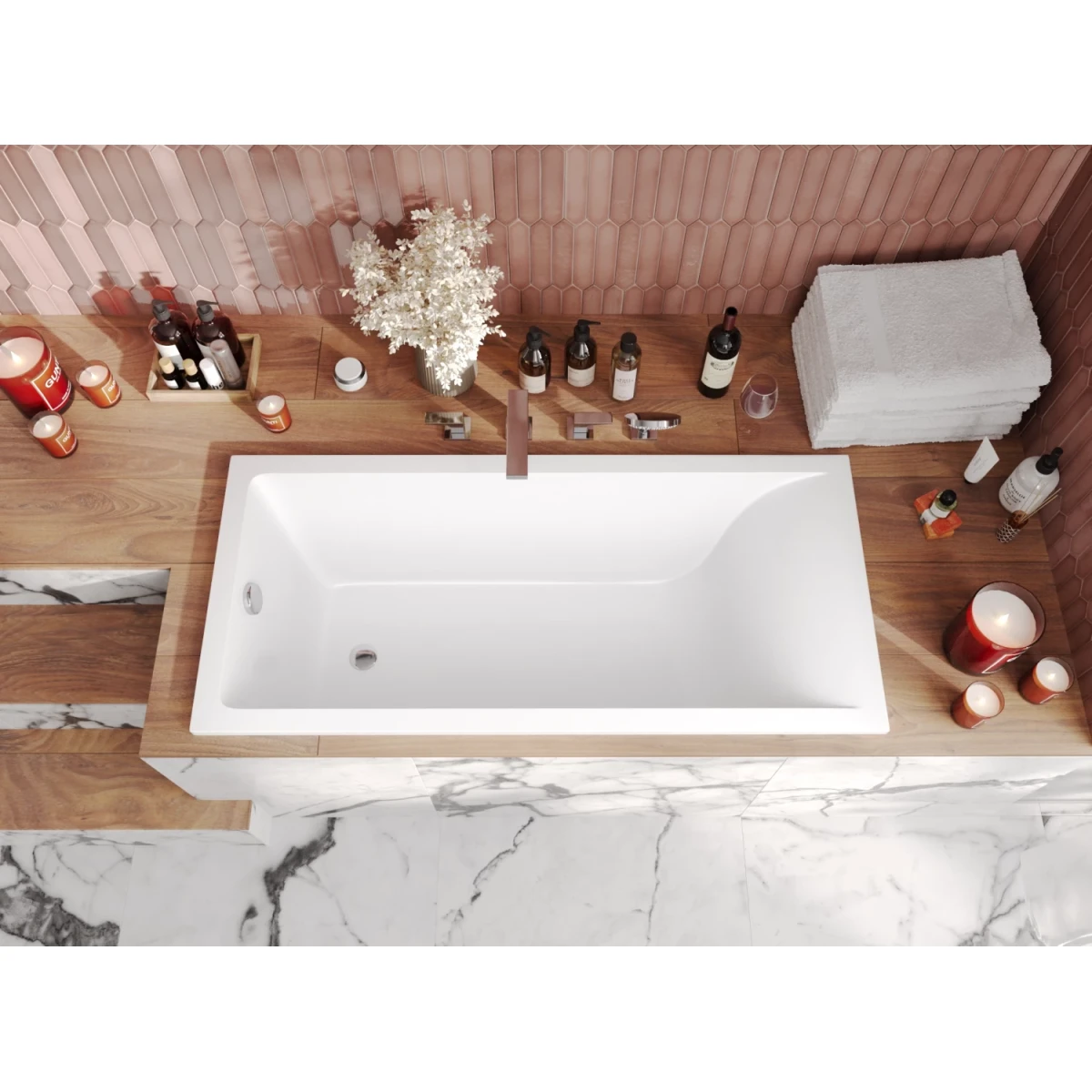 Ванна из литьевого мрамора Marmo Bagno Алесса New MB-ALN170-70 170x70 см, белый