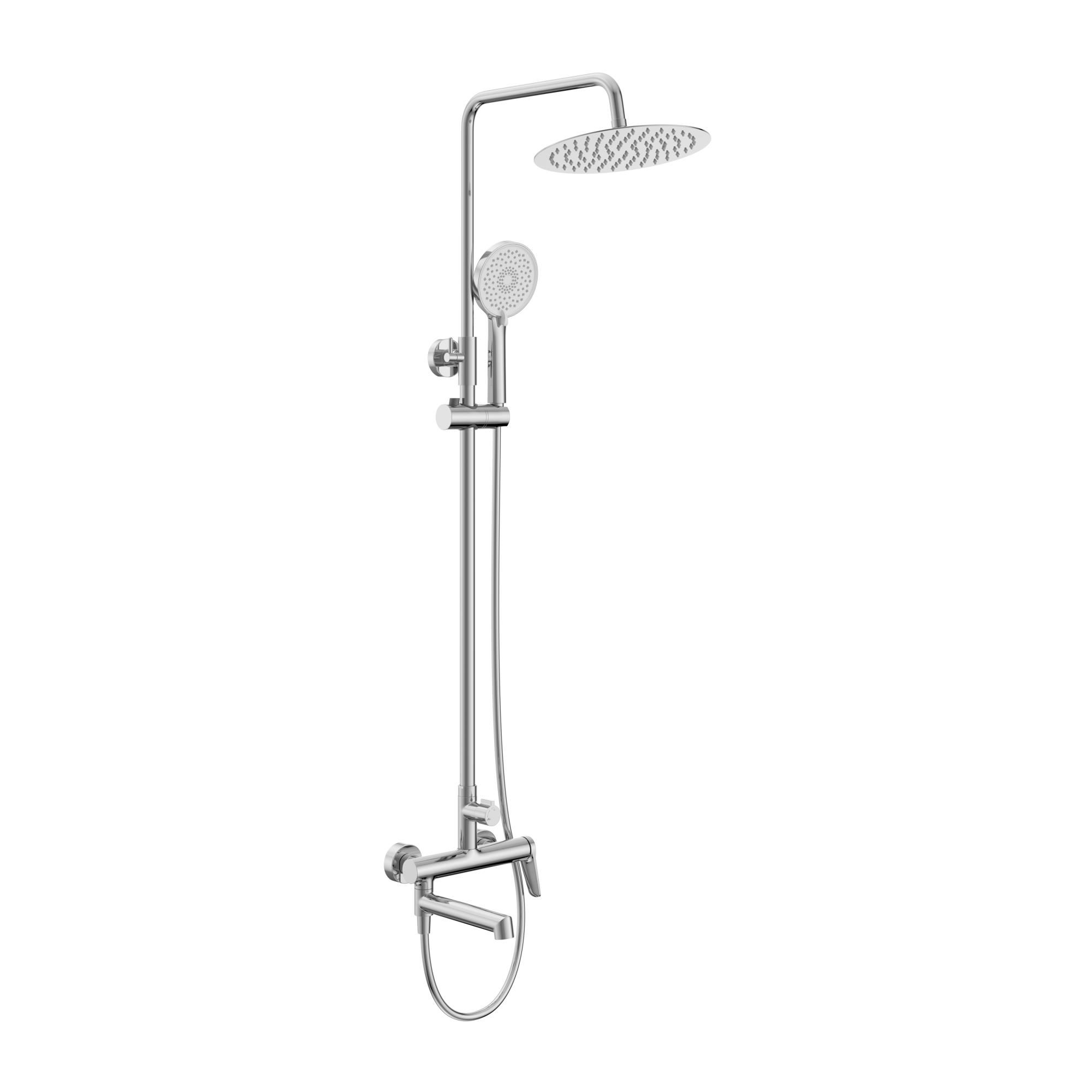 Душевая стойка со смесителем и изливом BelBagno UNIQUE-VSCM-CRM