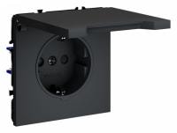 Розетка с заземлением и со шторкой без рамки с крышкой Voltum S70 VLS040307