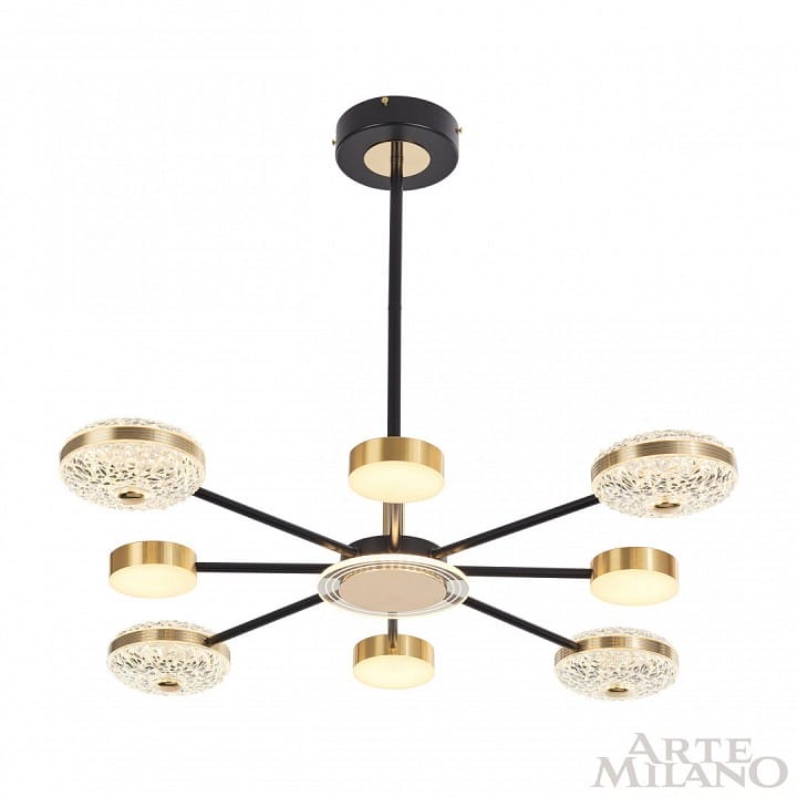 Люстра на штанге Arte Milano Ferrara-72069 272069/8 BK/GD